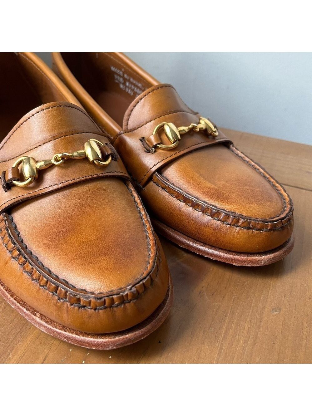Rancourt & Co. Women’s Horsebit Loafer Natural Shell Cordovan Tan Leather 9.5 - Picture 5 of 13